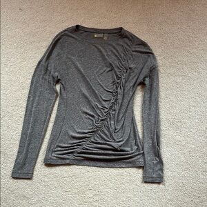 Zella Gray Ruched Long Sleeve Top